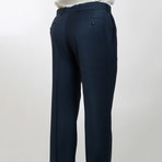 2BSV Peak Lapel Vested Suit // Navy Windowpane (36S)