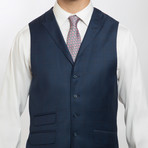2BSV Peak Lapel Vested Suit // Navy Windowpane (36S)