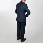 2BSV Peak Lapel Vested Suit // Navy Windowpane (36S)