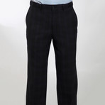 2BSV Notch Lapel Vested Suit Black Tartan Plaid (US: 42S)