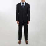 2BSV Notch Lapel Vested Suit Black Tartan Plaid (US: 42S)