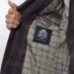 2BSV Notch Lapel Vested Suit  Brown Tartan Plaid (US: 40R)
