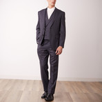 4BSV Double Breasted High Peak Lapel Vested Suit // Gray Orange Speck (42L)