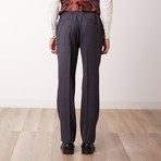 4BSV Double Breasted High Peak Lapel Vested Suit // Gray Orange Speck (42L)