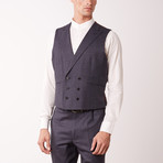 4BSV Double Breasted High Peak Lapel Vested Suit // Gray Orange Speck (42L)
