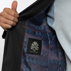 2BSV Notched lapel Suit Charcoal Purple Pinstripe (US: 38R)