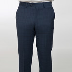 2BSV Notch Lapel Pick Stitch Suit // Blue Burgundy Plaid (46R)