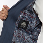 2BSV Notch Lapel Pick Stitch Suit // Blue Burgundy Plaid (46R)