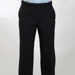 2BSV Notch Lapel Pick Stitch Suit  Navy Tartan Plaid (US: 40S)