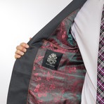 2BSV Tartan Plaid Notch Lapel Suit + FF Pant // Charcoal Plaid (40R)