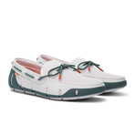 Stride Lace Loafer // White + Teal (US: 8)