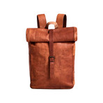 Roll-top Leather Backpack