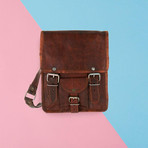 Mini Long Leather Satchel + Front Pocket