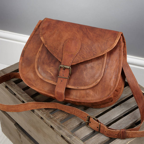 Vintage Leather Saddle Bag (Small)