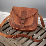 Vintage Leather Saddle Bag (Small)