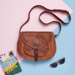 Vintage Leather Saddle Bag (Small)