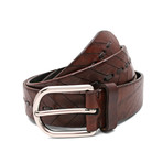 Spined Leather Belt // Brown // 105 cm // 42" Waist (105 cm // 42" Waist)