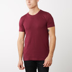 Organic Cotton Semi-Fitted Crew Neck T-Shirt // Burgundy (M)