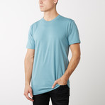 Organic Cotton Semi-Fitted Crew Neck T-Shirt // Metallic Light Blue (M)