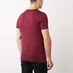 Organic Cotton Semi-Fitted Crew Neck T-Shirt // Burgundy (M)