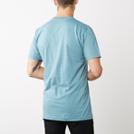 Organic Cotton Semi-Fitted Crew Neck T-Shirt // Metallic Light Blue (M)