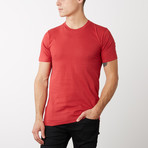 Organic Cotton Semi-Fitted Crew Neck T-Shirt // Deep Red (L)