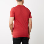 Organic Cotton Semi-Fitted Crew Neck T-Shirt // Deep Red (L)