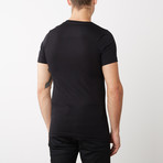 Organic Cotton Semi-Fitted V-Neck T-Shirt // Black (M)