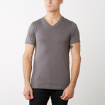 Organic Cotton Semi-Fitted V-Neck T-Shirt // Heavy Metal (S)