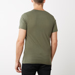 Organic Cotton Semi-Fitted V-Neck T-Shirt // Military Green (2XL)