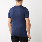 Organic Cotton Semi-Fitted V-Neck T-Shirt // Navy (S)