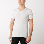 Organic Cotton Semi-Fitted V-Neck T-Shirt // Silver (S)