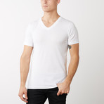 Organic Cotton Semi-Fitted V-Neck T-Shirt // White (S)