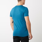 Organic Cotton Semi-Fitted V-Neck T-Shirt // Teal (M)