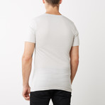 Organic Cotton Semi-Fitted V-Neck T-Shirt // Silver (S)