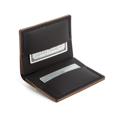 S2 Double Wallet // Black + Black Stitching