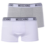 Moschino // Boxers // Pack of 2 // Gray + White (XL)