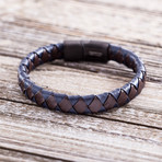 Woven Bracelet // Navy Blue + Brown