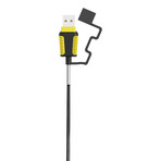 8 Pin Braided Cable + Rubberized Tips (Black)