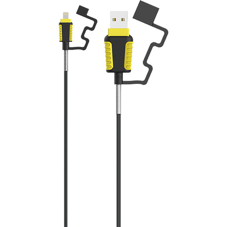 8 Pin Braided Cable + Rubberized Tips (Black)