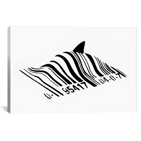 Barcode Shark // Banksy (18"W x 26"H x 0.75"D)