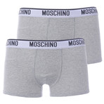 Moschino // Boxers // Pack of 2 // Gray + Gray (XL)