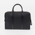 Tom Ford // Buckley Trapeze Pebbled Leather Briefcase Bag // Small // Black