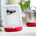 Cook N' Read Trivet + Tablet Stand // Set of 2 (Red)