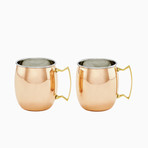 Solid Copper/Stainless Steel Moscow Mule Mugs // Set of 4