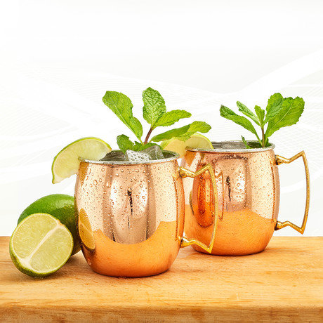 Solid Copper/Stainless Steel Moscow Mule Mugs // Set of 4