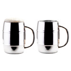 Jumbo KeepKool 33.8 Oz. Double Walled Stainless Steel Beer Mugs // Set of 4