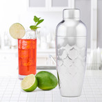 Avante // Embossed Stainless Steel Cocktail Shaker, 30 Oz.