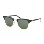 Tortoise Clubmaster Sunglasses // Tortoise + Gold + G-15 Green
