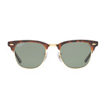 Clubmaster Sunglasses // Tortoise + Gold + G-15 Green // Polarized